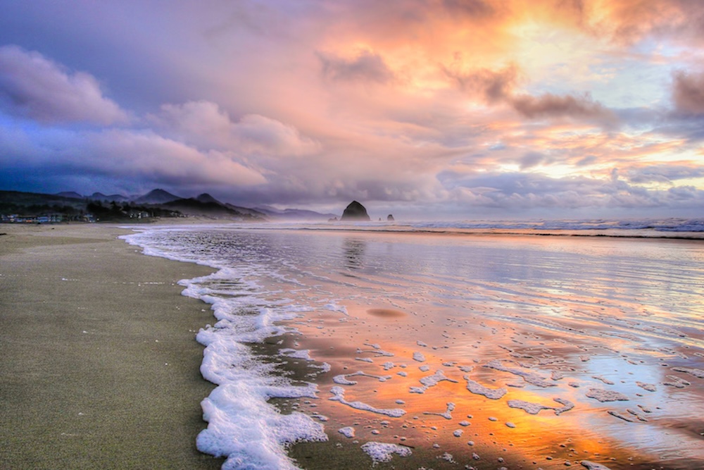 View of Haystack Rock from Cannon Beach