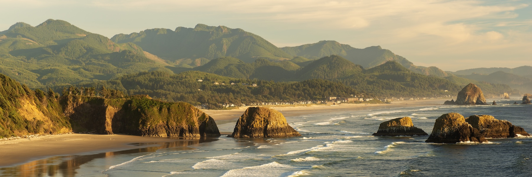 Scenic view of Cannon Beach from Ecola State Park